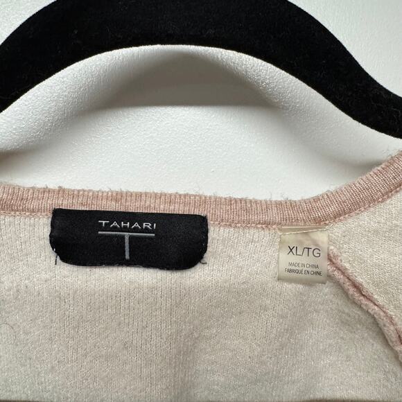 T Tahari Womens Blush Pink Cardigan Sweater Jacket Open Front Size XL Work - Picture 4 of 8